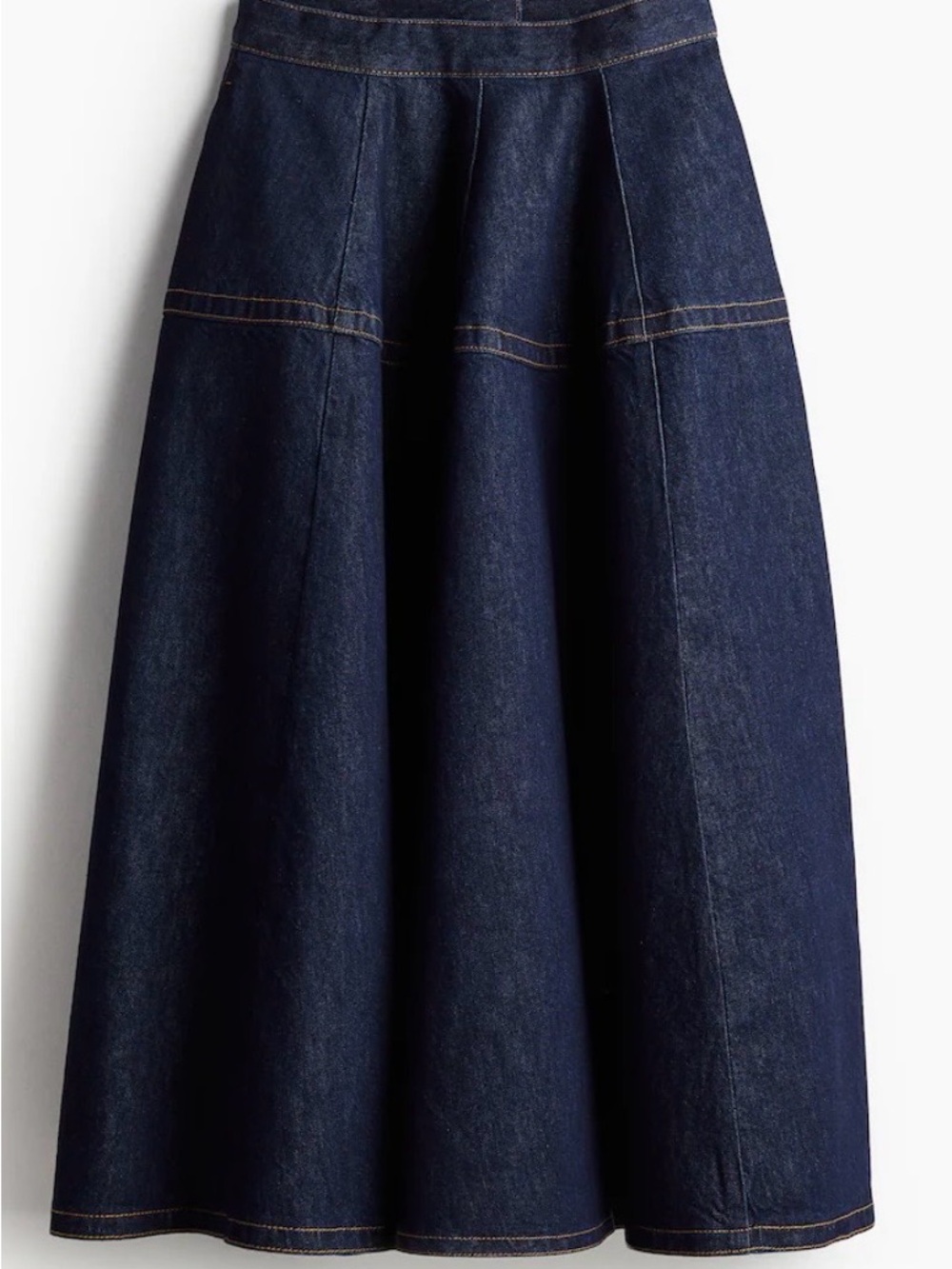 H&M Dark Navy Denim A-Line Skirt